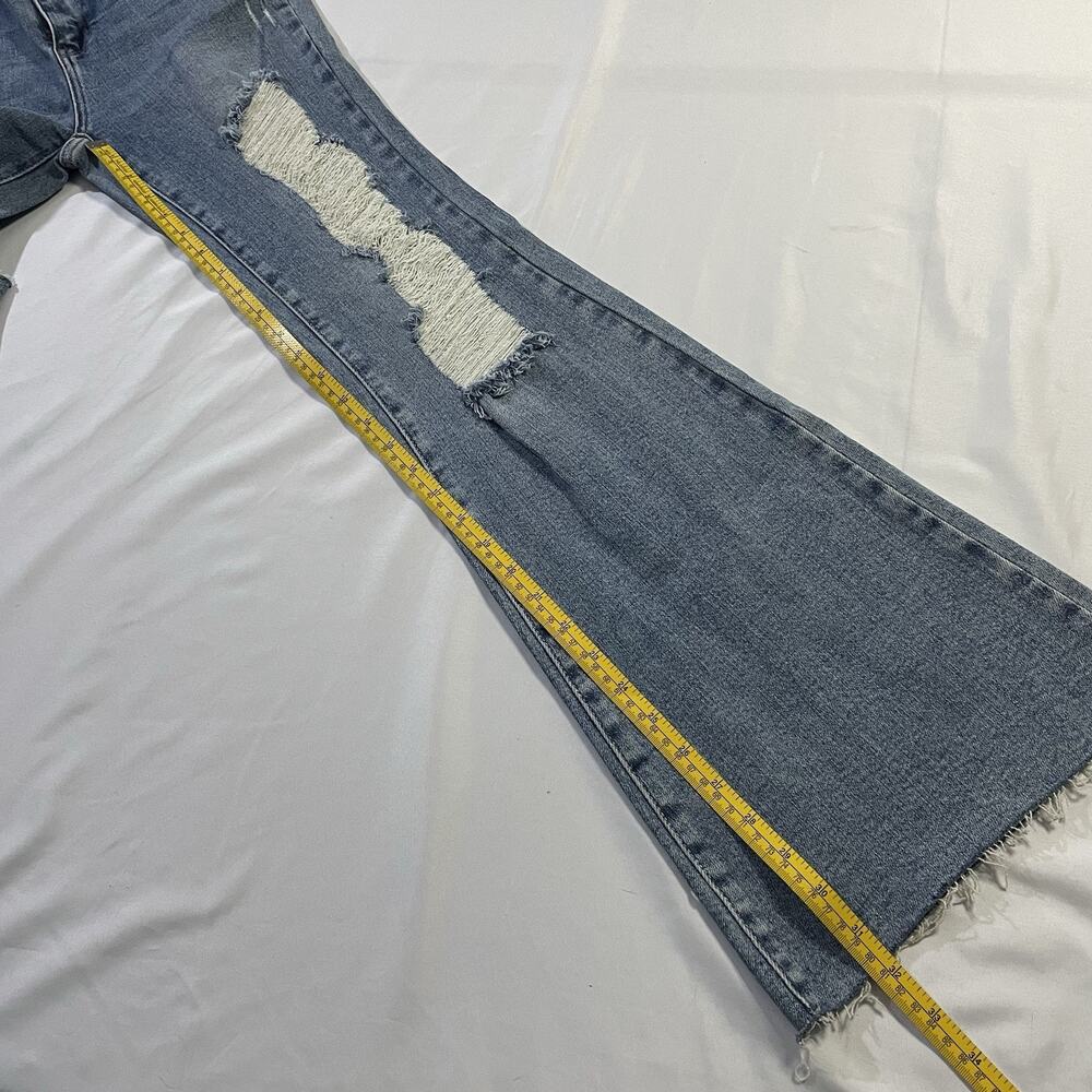 NWT Judy Blue High Rise Heavy Destroy Flare Jeans JB88457 Medium Wash Size 3/26 - Picture 10 of 14